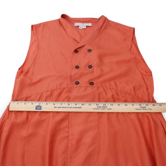 J Morgan Puett Silk Duster Pumpkin Orange Double Breasted Shack Inc. Dress M - Picture 12 of 16